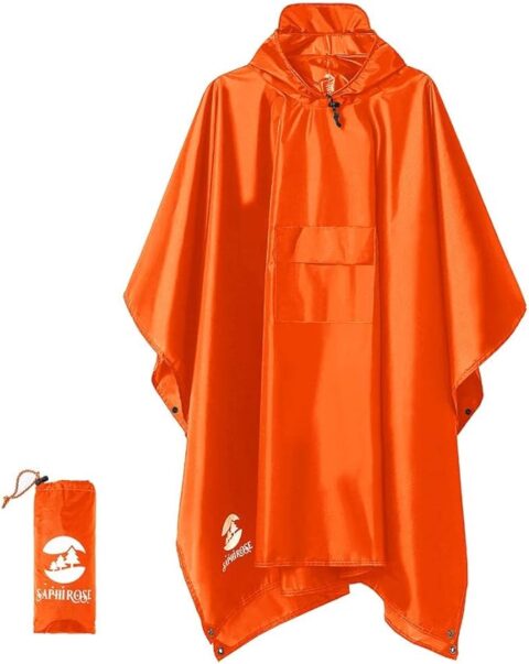 SaphiRose Hooded Rain Poncho Waterproof Raincoat Jacket for Men Women ...