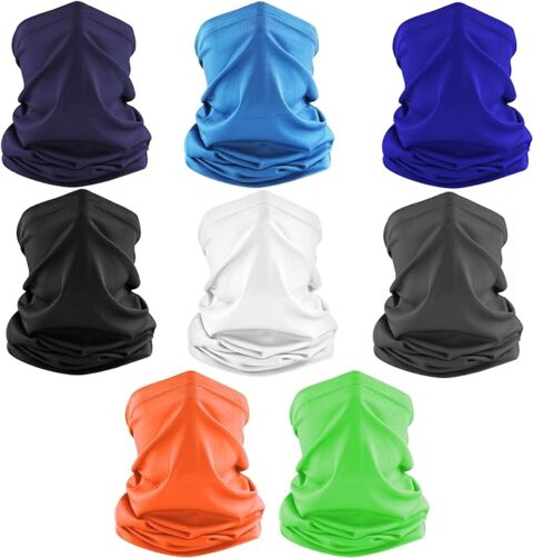 8 Pack Neck Gaiter Balaclava Gator Face Mask UV Protection Breathable ...